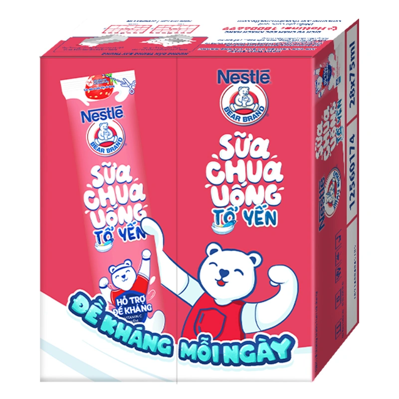Thùng 28 gói sữa chua uống tổ yến Nestlé Yogu vị dâu 75 ml (từ 1 tuổi) 5