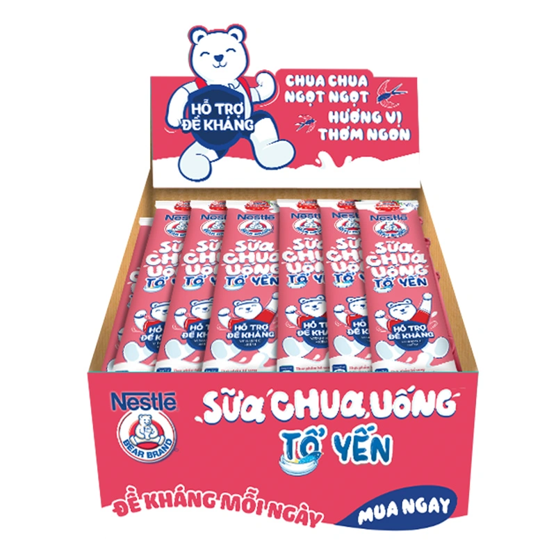 Thùng 28 gói sữa chua uống tổ yến Nestlé Yogu vị dâu 75 ml (từ 1 tuổi) 6