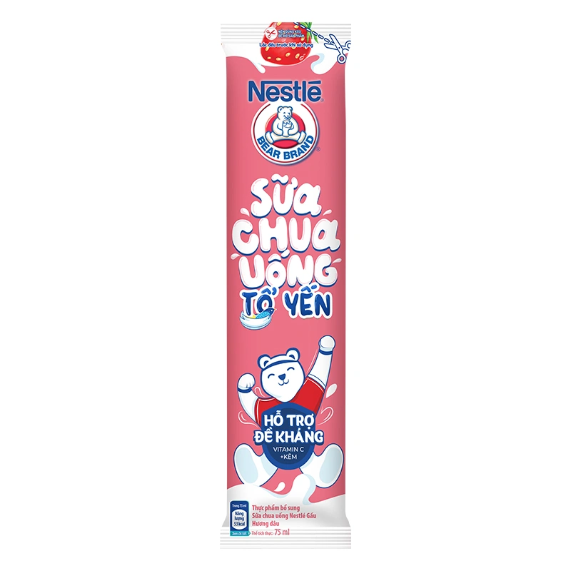 Thùng 28 gói sữa chua uống tổ yến Nestlé Yogu vị dâu 75 ml (từ 1 tuổi) 7