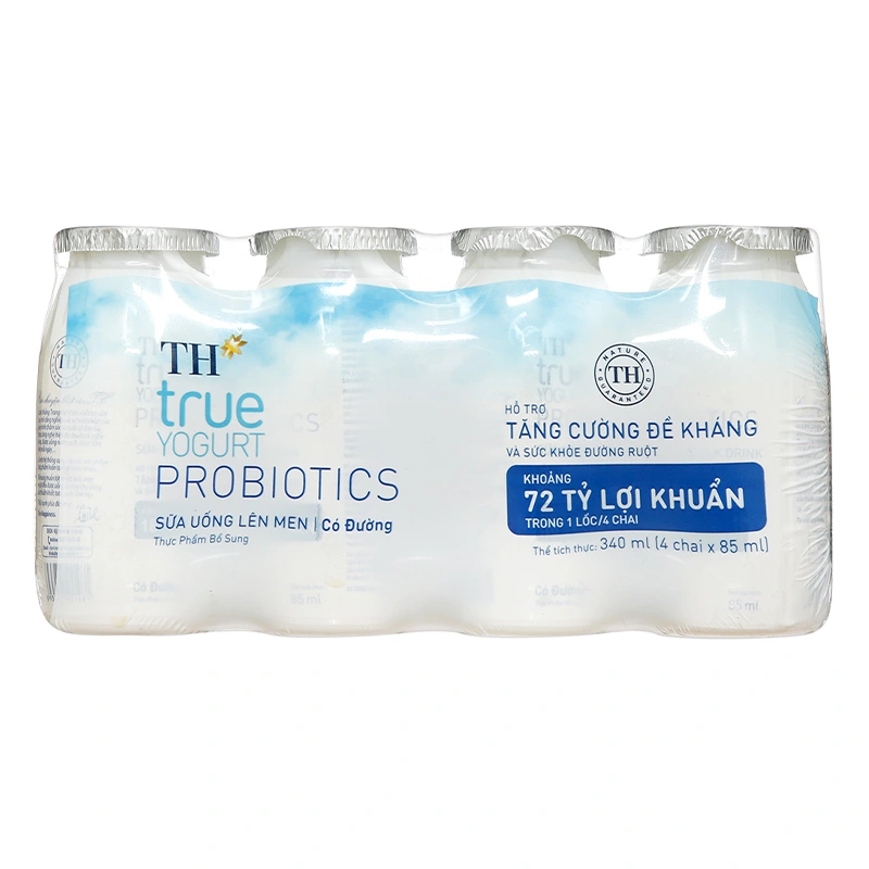 Lốc 4 chai sữa chua lên men có đường TH true YOGURT Probiotics 85 ml (từ 1 tuổi) 2