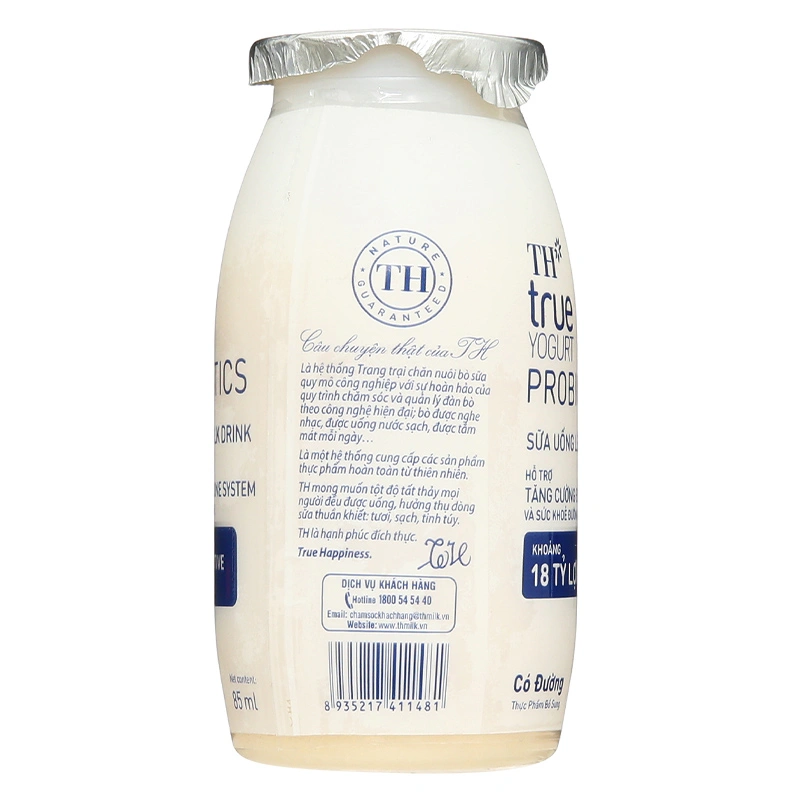 Lốc 4 chai sữa chua lên men có đường TH true YOGURT Probiotics 85 ml (từ 1 tuổi) 6