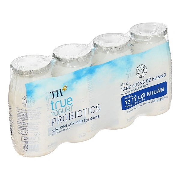 Lốc 4 chai sữa chua lên men có đường TH true YOGURT Probiotics 85 ml (từ 1 tuổi) 1
