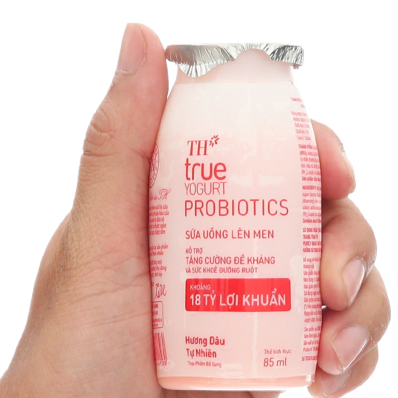 Lốc 4 chai sữa chua lên men TH true YOGURT Probiotics vị dâu 85 ml (từ 1 tuổi) 7