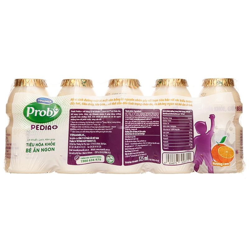 Lốc 5 chai sữa chua uống men sống Vinamilk Probi Pedia+ vị cam 65 ml (từ 1 tuổi) 3
