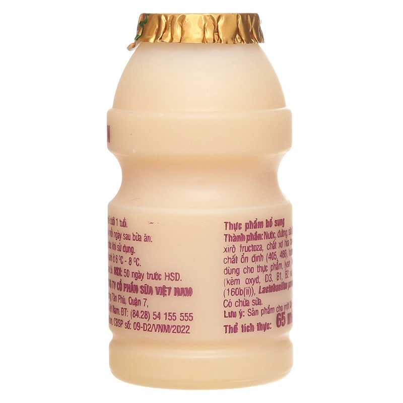 Lốc 5 chai sữa chua uống men sống Vinamilk Probi Pedia+ vị cam 65 ml (từ 1 tuổi) 5