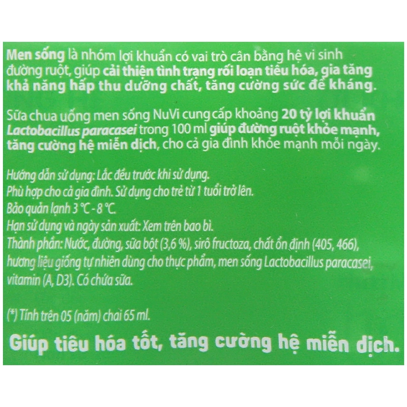 Lốc 5 chai sữa chua uống men sống Nutifood 65 ml (từ 1 tuổi) 7