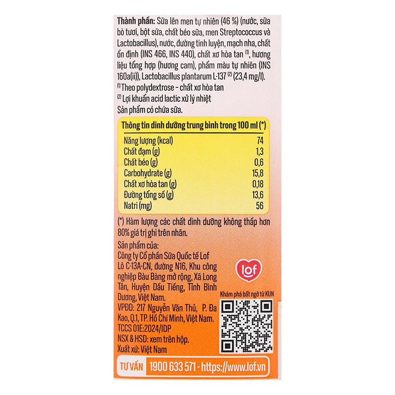 Thùng 48 hộp sữa chua uống LiF Kun vị cam 180 ml (từ 2 tuổi) - Giao bao bì ngẫu nhiên 29