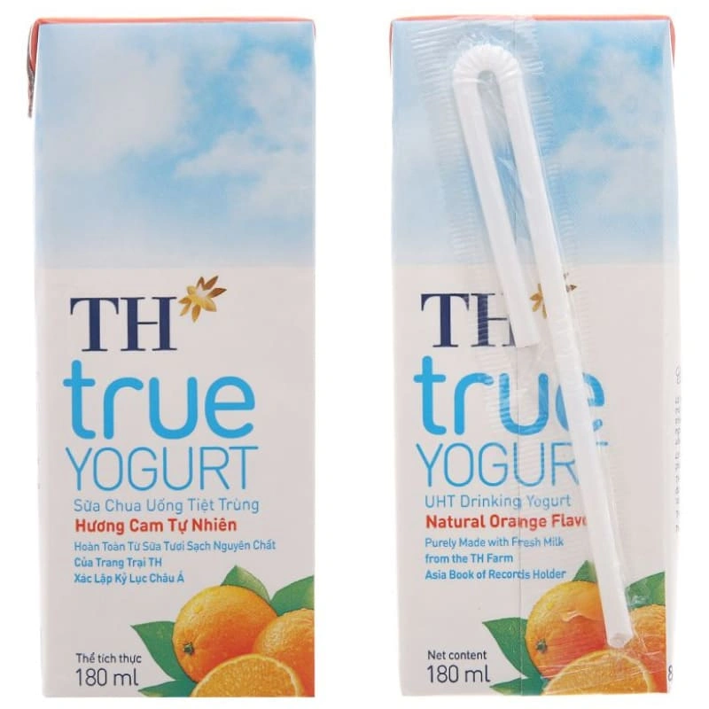 Lốc 4 hộp sữa chua uống tiệt trùng TH true YOGURT vị cam 180 ml (từ 1 tuổi) 3