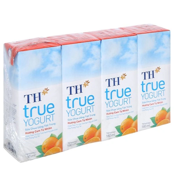 Lốc 4 hộp sữa chua uống tiệt trùng TH true YOGURT vị cam 180 ml (từ 1 tuổi) 1