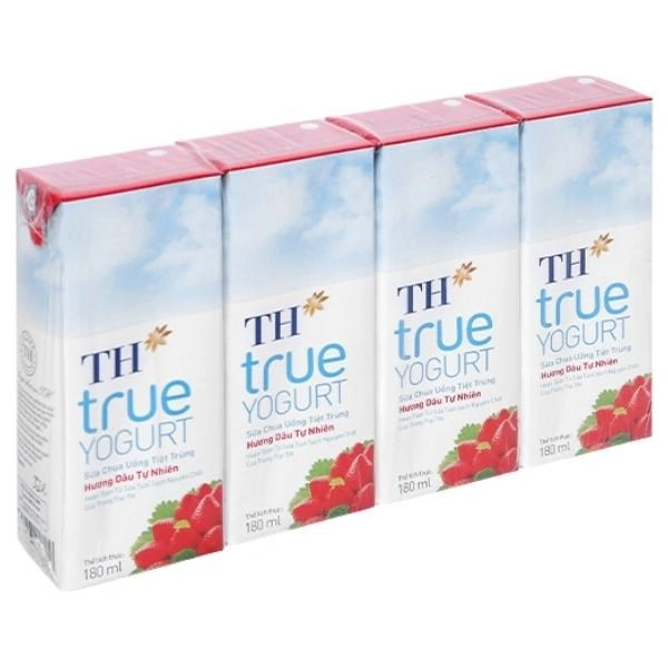 Lốc 4 hộp sữa chua uống tiệt trùng TH true YOGURT vị dâu 180 ml (từ 1 tuổi) 1