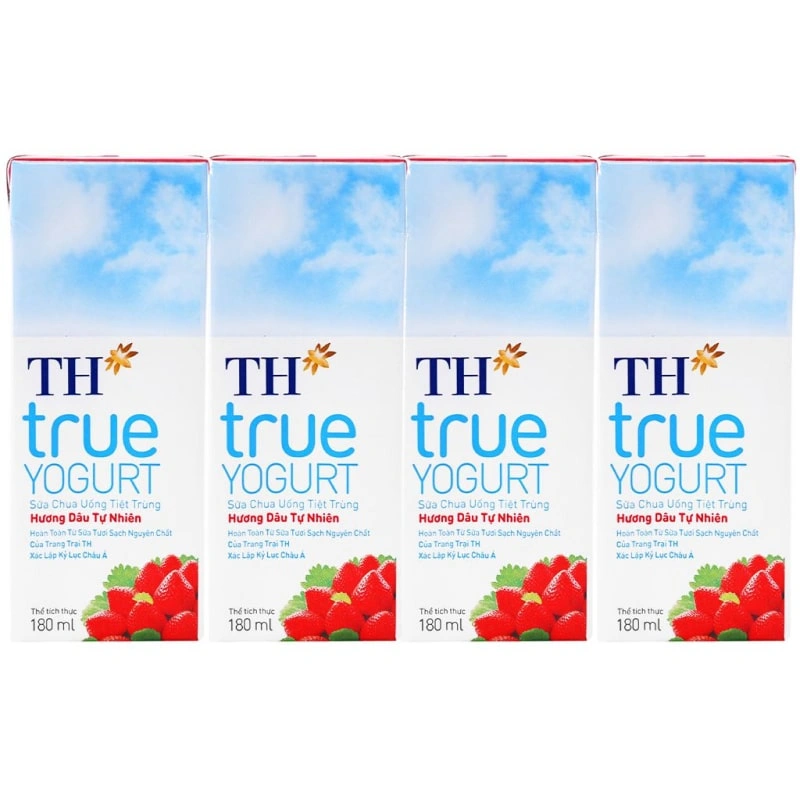 Thùng 48 hộp sữa chua uống tiệt trùng TH true YOGURT vị dâu 180 ml (từ 1 tuổi) 7
