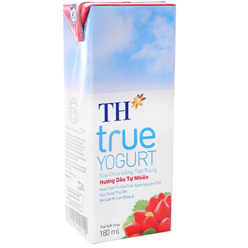 Thùng 48 hộp sữa chua uống tiệt trùng TH true YOGURT vị dâu 180 ml (từ 1 tuổi) 8