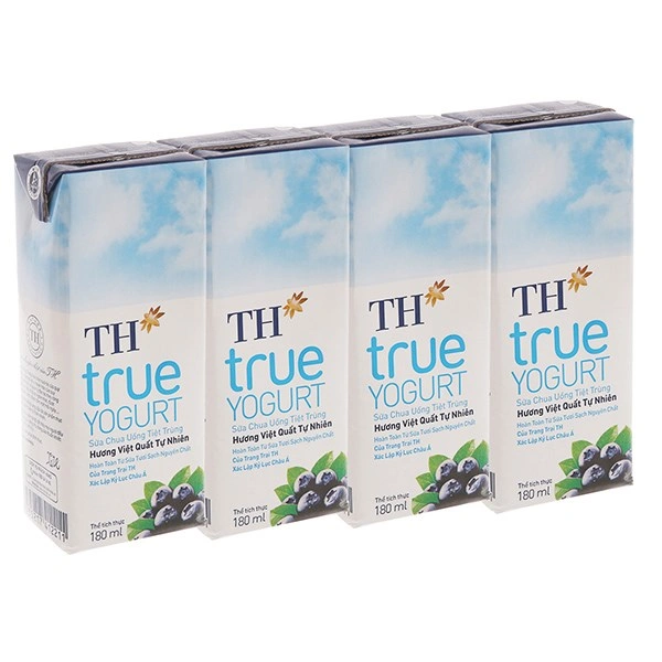 Lốc 4 hộp sữa chua uống tiệt trùng TH true YOGURT hương việt quất 180 ml (từ 1 tuổi) 1