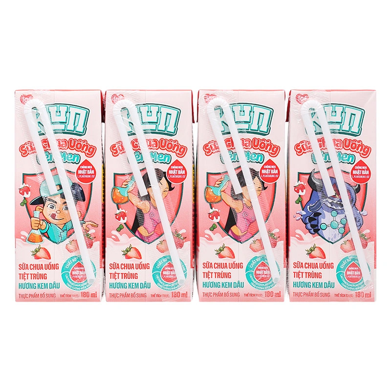 Thùng 48 hộp sữa chua uống tiệt trùng LiF Kun vị kem dâu 180 ml (từ 2 tuổi) - Giao bao bì ngẫu nhiên 9