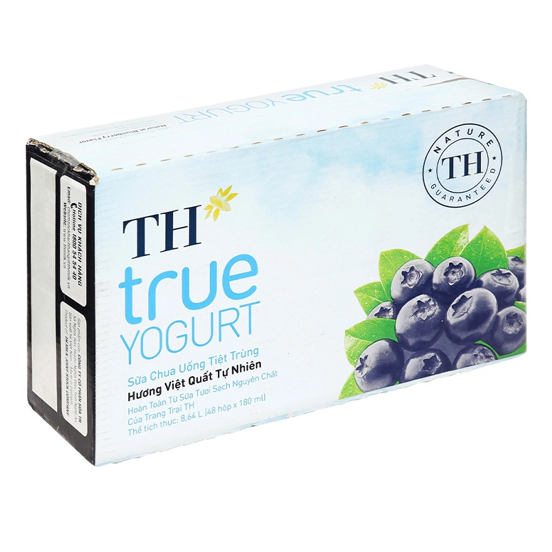 Thùng 48 hộp sữa chua uống tiệt trùng TH true YOGURT hương việt quất 180 ml (từ 1 tuổi) 2