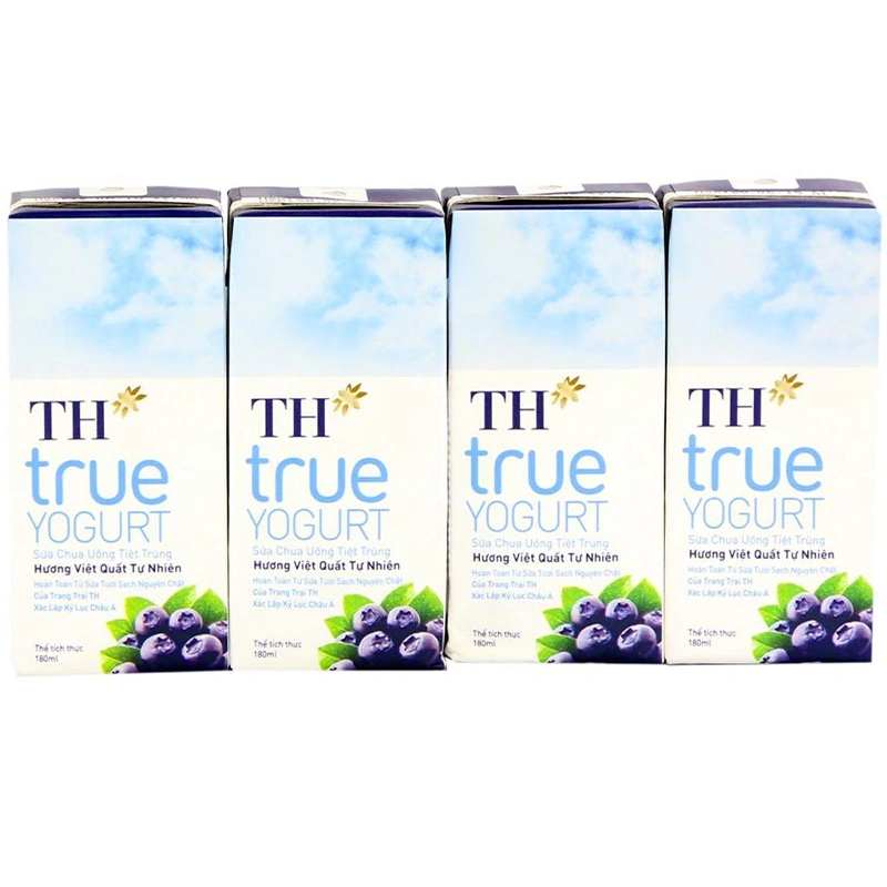 Thùng 48 hộp sữa chua uống tiệt trùng TH true YOGURT hương việt quất 180 ml (từ 1 tuổi) 4