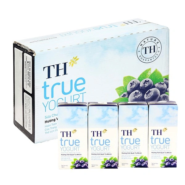 Thùng 48 hộp sữa chua uống tiệt trùng TH true YOGURT hương việt quất 180 ml (từ 1 tuổi) 1