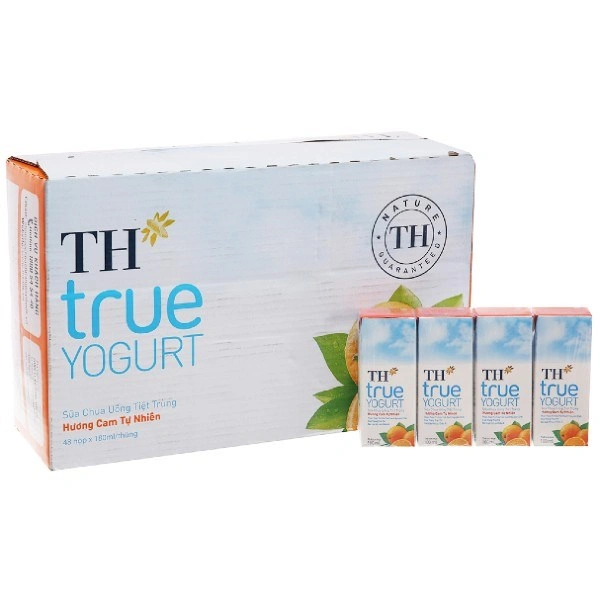 Thùng 48 hộp sữa chua uống tiệt trùng TH true YOGURT vị cam 180 ml (từ 1 tuổi) 1