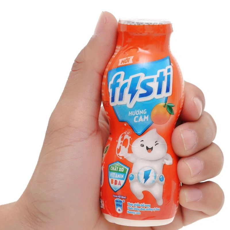 Lốc 6 chai sữa chua uống tiệt trùng Fristi vị cam 80 ml (từ 1 tuổi) 12