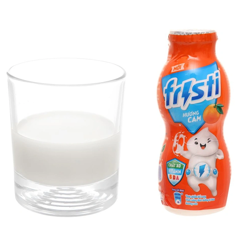 Lốc 6 chai sữa chua uống tiệt trùng Fristi vị cam 80 ml (từ 1 tuổi) 6