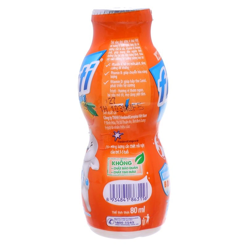 Lốc 6 chai sữa chua uống tiệt trùng Fristi vị cam 80 ml (từ 1 tuổi) 4