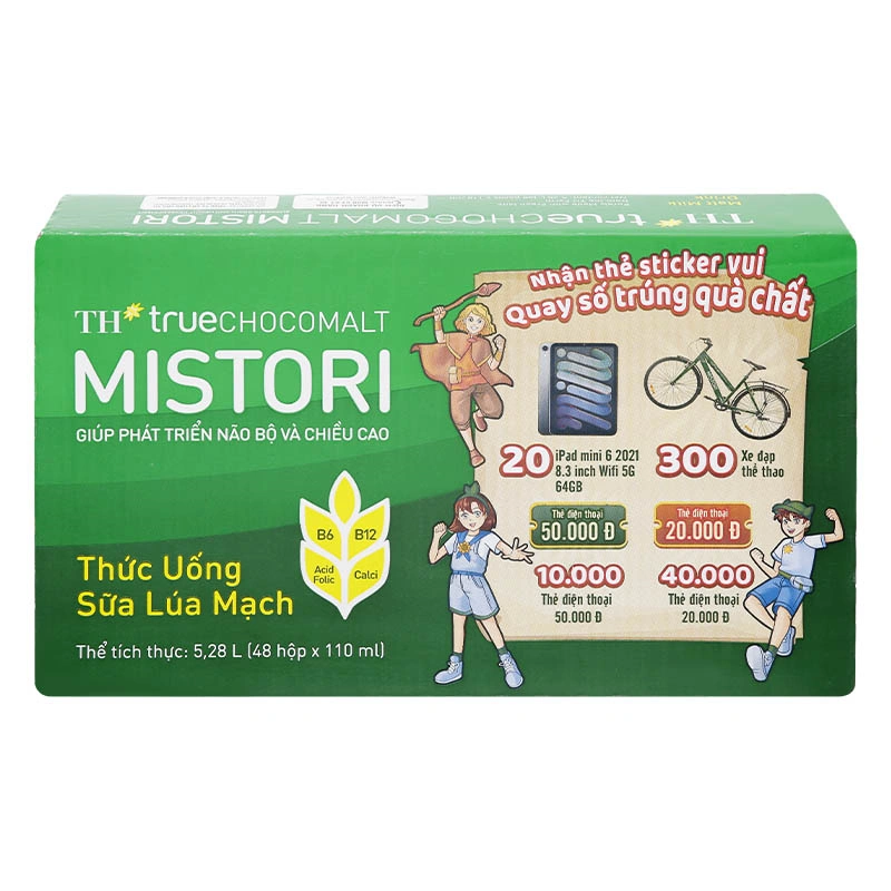 Thùng 48 hộp thức uống lúa mạch TH true Chocomalt Mistori 110 ml (từ 2 tuổi) - Giao bao bì ngẫu nhiên 4