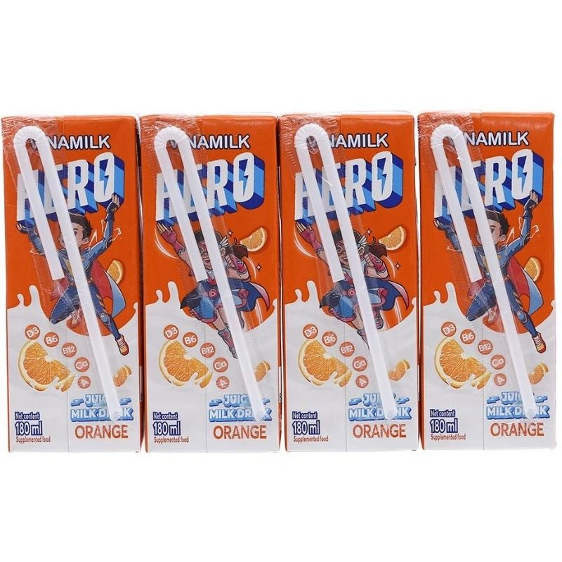 Lốc 4 hộp sữa trái cây Vinamilk Hero hương cam 180 ml (từ 1 tuổi) 14