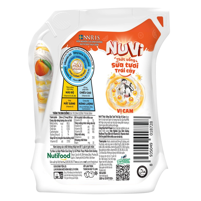 Sữa tươi trái cây Nutifood NuVi hương cam 110 ml (từ 2 tuổi) 4