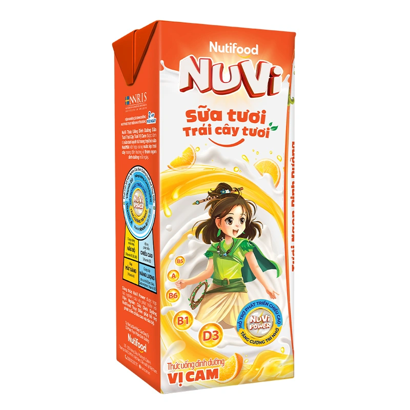 Lốc 4 hộp sữa tươi trái cây tươi Nutifood NuVi hương cam 180 ml (từ 1 tuổi) 3