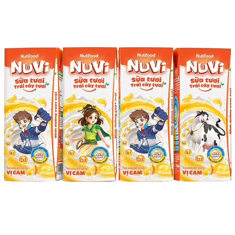 Thùng 48 hộp sữa tươi trái cây tươi Nutifood NuVi hương cam 180 ml (từ 1 tuổi) 3