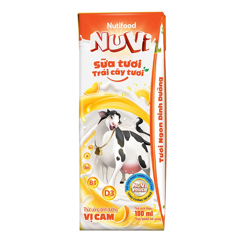 Thùng 48 hộp sữa tươi trái cây tươi Nutifood NuVi hương cam 180 ml (từ 1 tuổi) 6