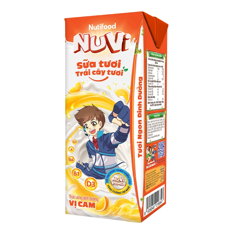 Thùng 48 hộp sữa tươi trái cây tươi Nutifood NuVi hương cam 180 ml (từ 1 tuổi) 5