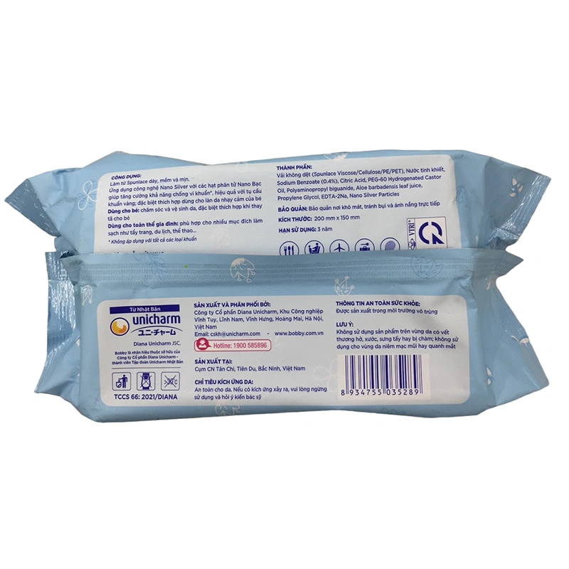 Thùng 18 khăn ướt Bobby dịu nhẹ cho da nhạy cảm không mùi gói 100 miếng 6