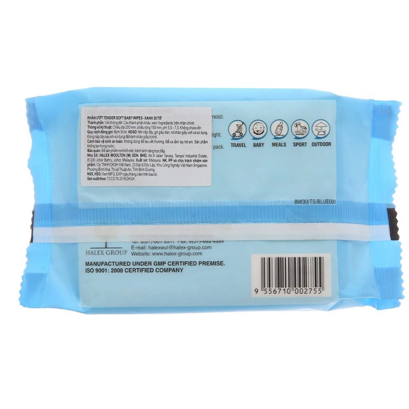Khăn ướt Tender Soft Baby Wipes hương thơm nhẹ gói 30 miếng 3