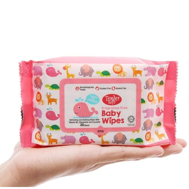 Khăn ướt Tender Soft Baby Wipes hương thơm nhẹ gói 30 miếng 9