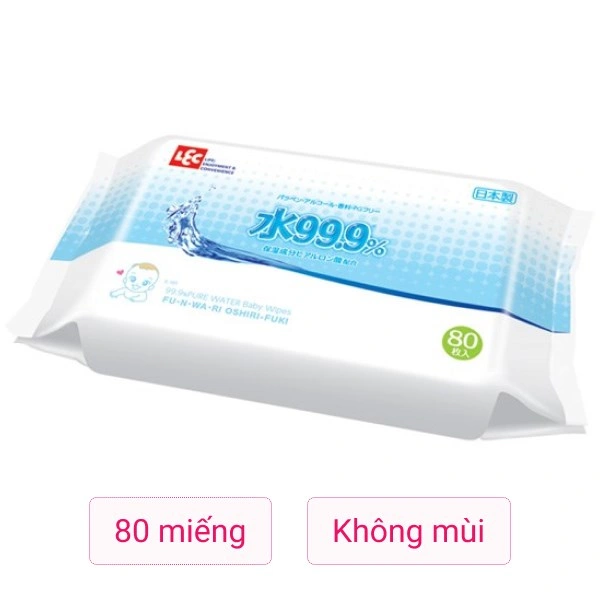 Khăn ướt Lec E-161 99.9% Pure Water Baby Wipes không mùi gói 80 miếng 1