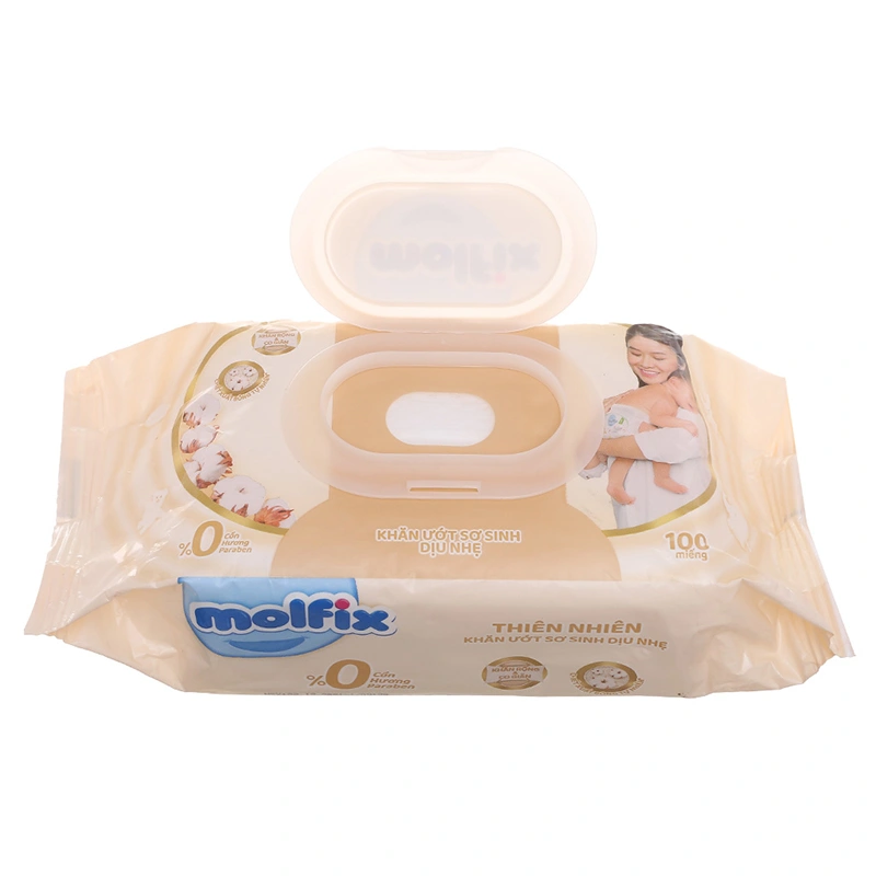 Combo 2 khăn ướt Molfix sơ sinh dịu nhẹ không mùi gói 100 miếng 14