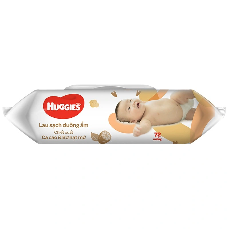 Khăn ướt Huggies Nourishing Clean chiết xuất ca cao và bơ hạt mỡ hương dịu nhẹ gói 72 miếng 5