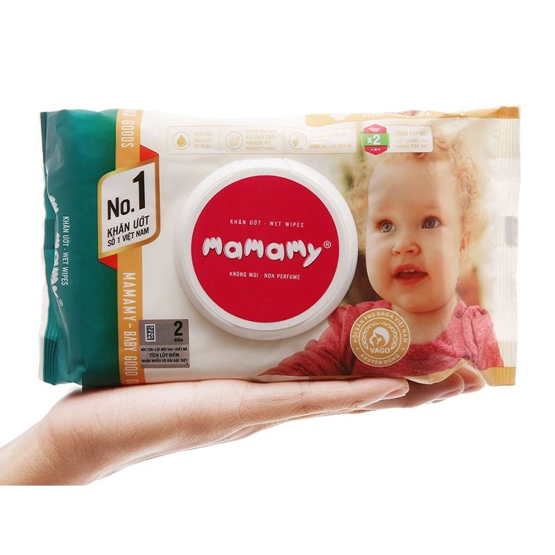 Combo 2 khăn ướt Mamamy chống hăm và rôm sảy không mùi gói 100 miếng 3