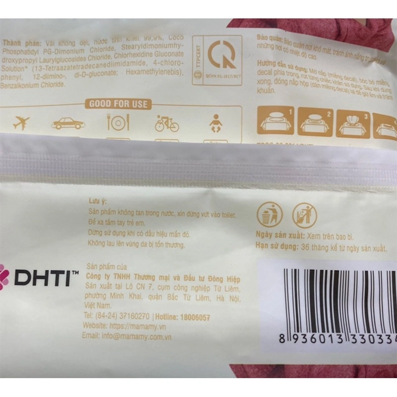 Combo 2 khăn ướt Mamamy chống hăm và rôm sảy không mùi gói 100 miếng 4