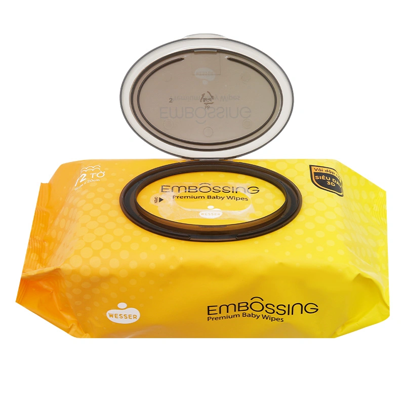 Khăn ướt Wesser dập nổi siêu dày không mùi gói 72 miếng 6