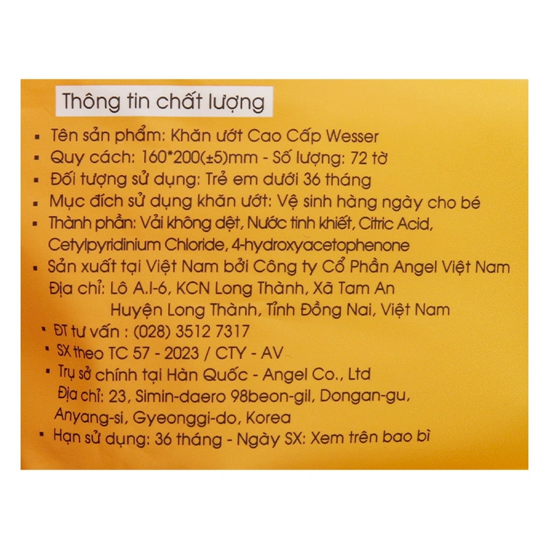 Khăn ướt Wesser dập nổi siêu dày không mùi gói 72 miếng 8