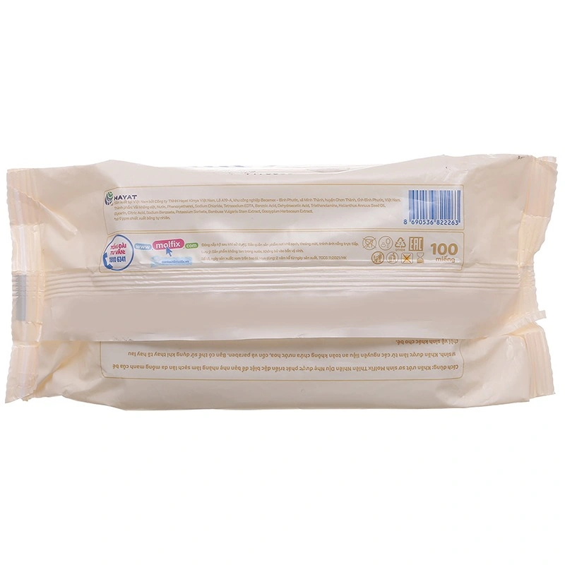 Combo 2 khăn ướt Molfix sơ sinh dịu nhẹ không mùi gói 100 miếng 4
