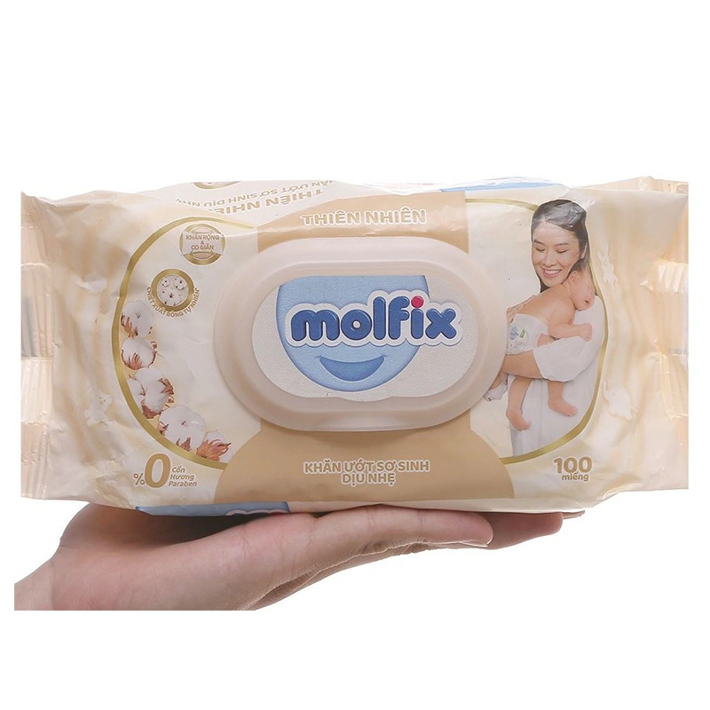 Combo 2 khăn ướt Molfix sơ sinh dịu nhẹ không mùi gói 100 miếng 5
