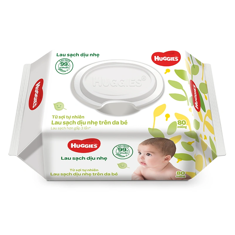 Combo 2 khăn ướt Huggies Clean Care không mùi gói 80 miếng 2