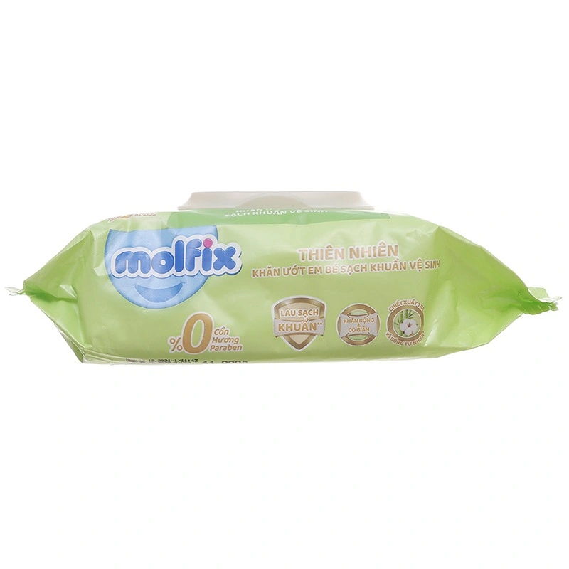 Thùng 12 khăn ướt Molfix sạch khuẩn vệ sinh không mùi gói 100 miếng 15