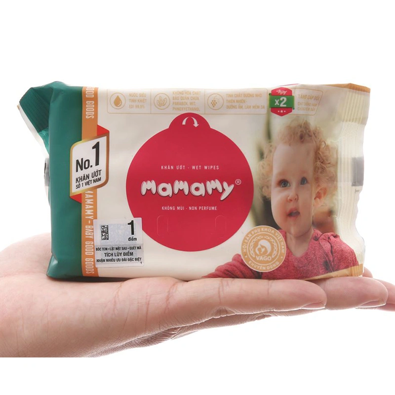 Khăn ướt Mamamy chống hăm và rôm sảy không mùi gói 30 miếng 3