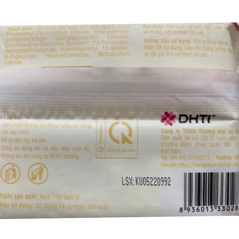 Khăn ướt Mamamy chống hăm và rôm sảy không mùi gói 30 miếng 4