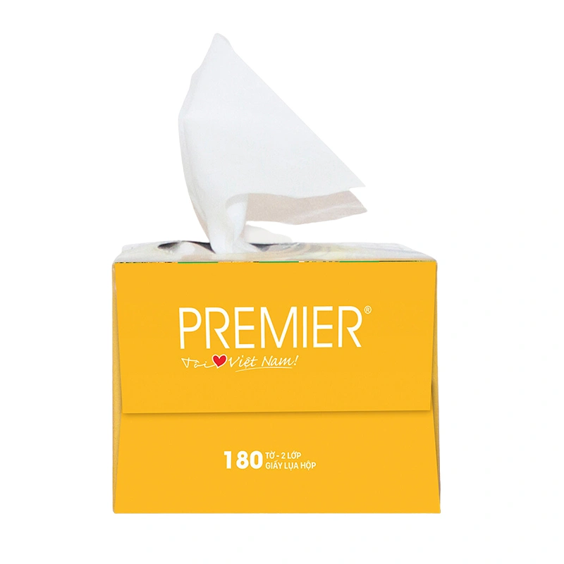 Hộp 180 tờ khăn giấy lụa PREMIER không mùi 2 lớp 4