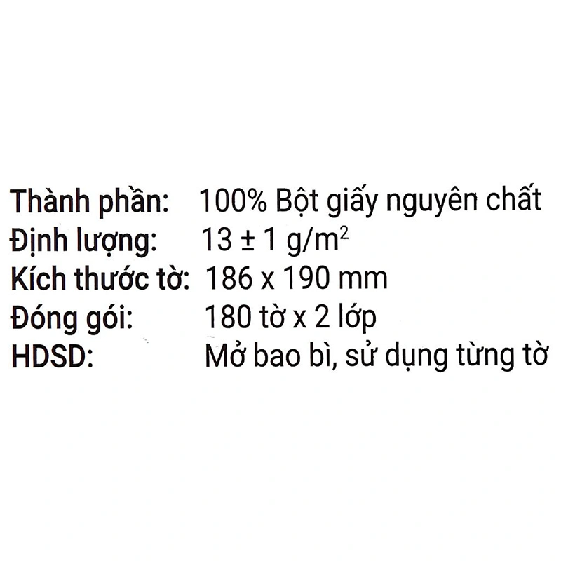 Hộp 180 tờ khăn giấy lau mặt Puri không mùi 2 lớp 10